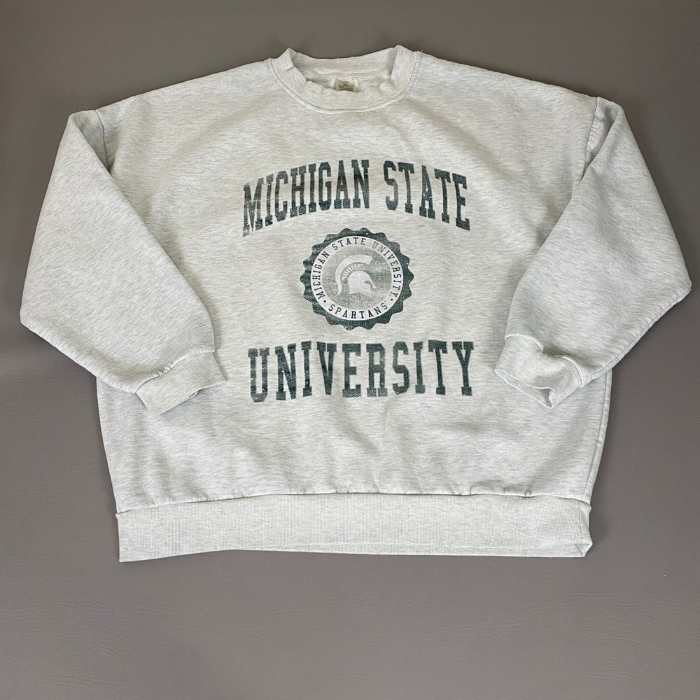 Michigan State University Spartans Sweatshirt Women's XXL Gray Gameday Couture *